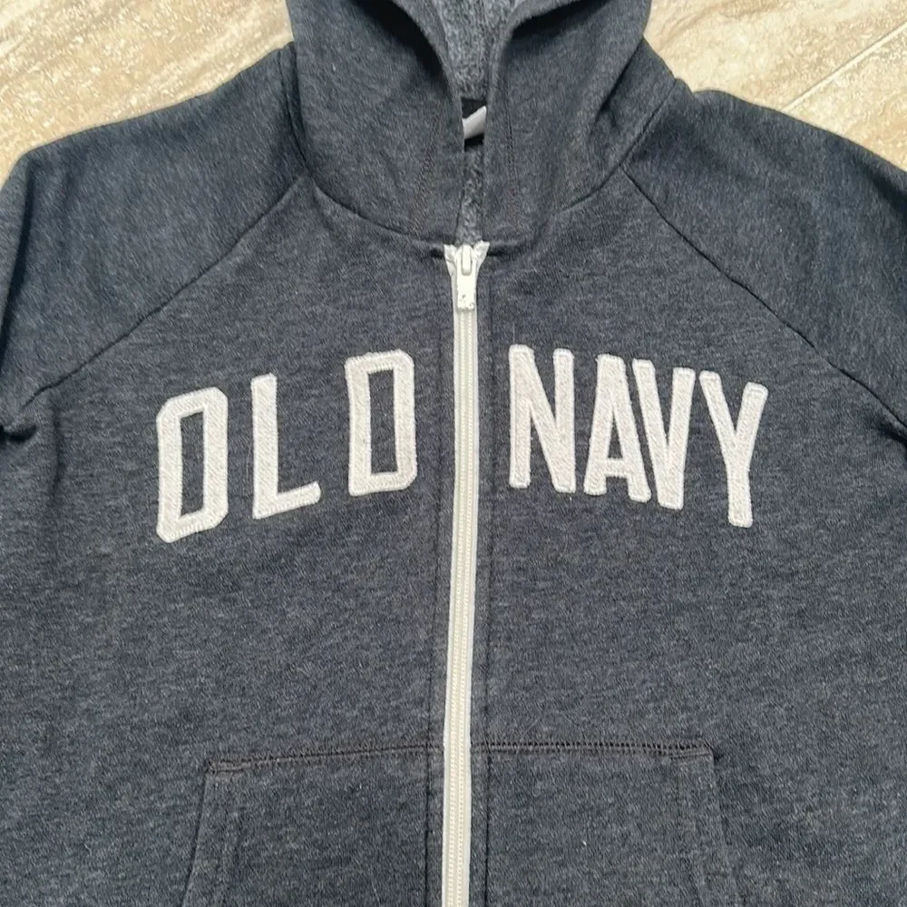 Old Navy zip up  grey hoodie - size 8